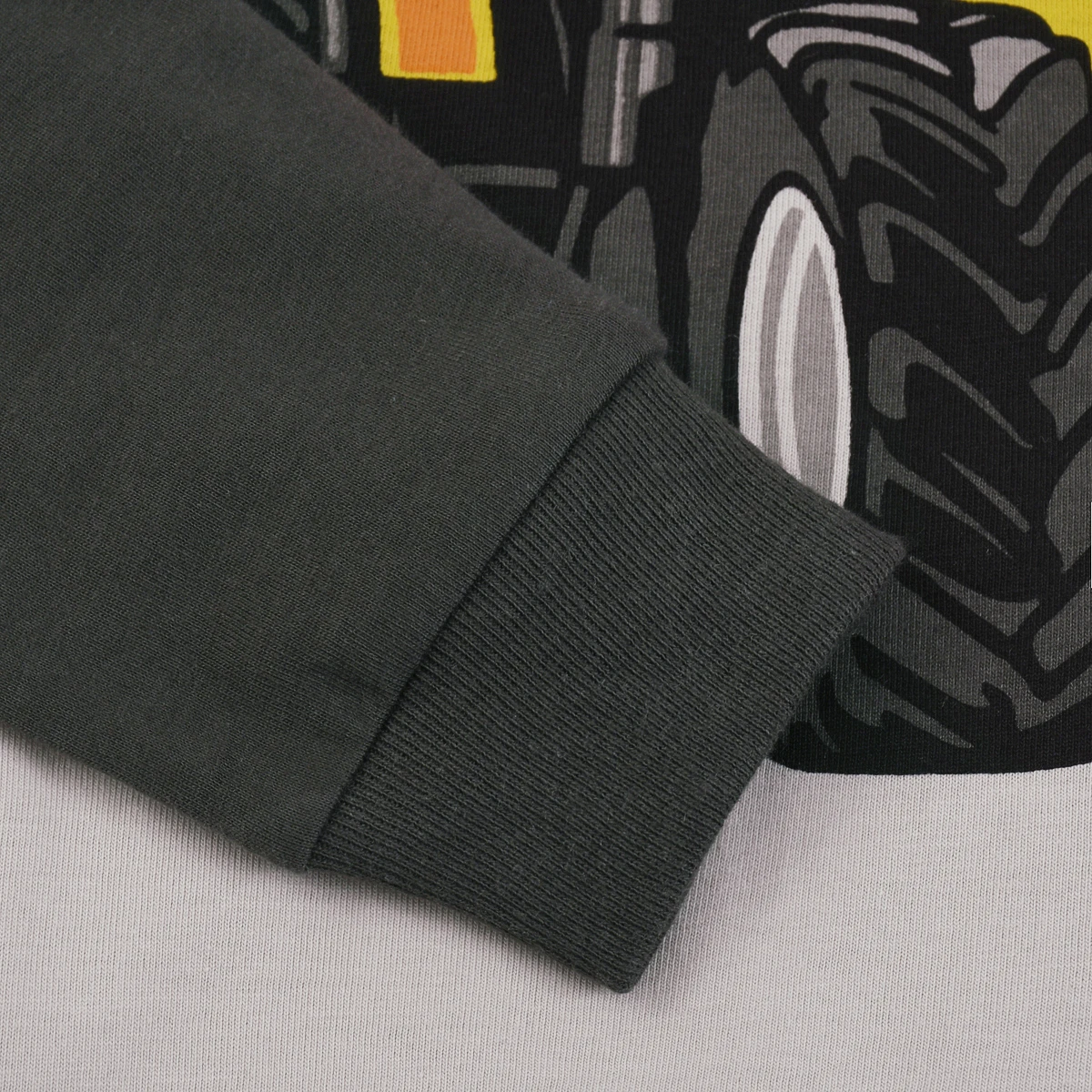 【Through 1615 Flame】Boys Truck Patterned Cotton Pajama Set, Casual Sporty Style, Suitable for Boys and Ages 2-9
