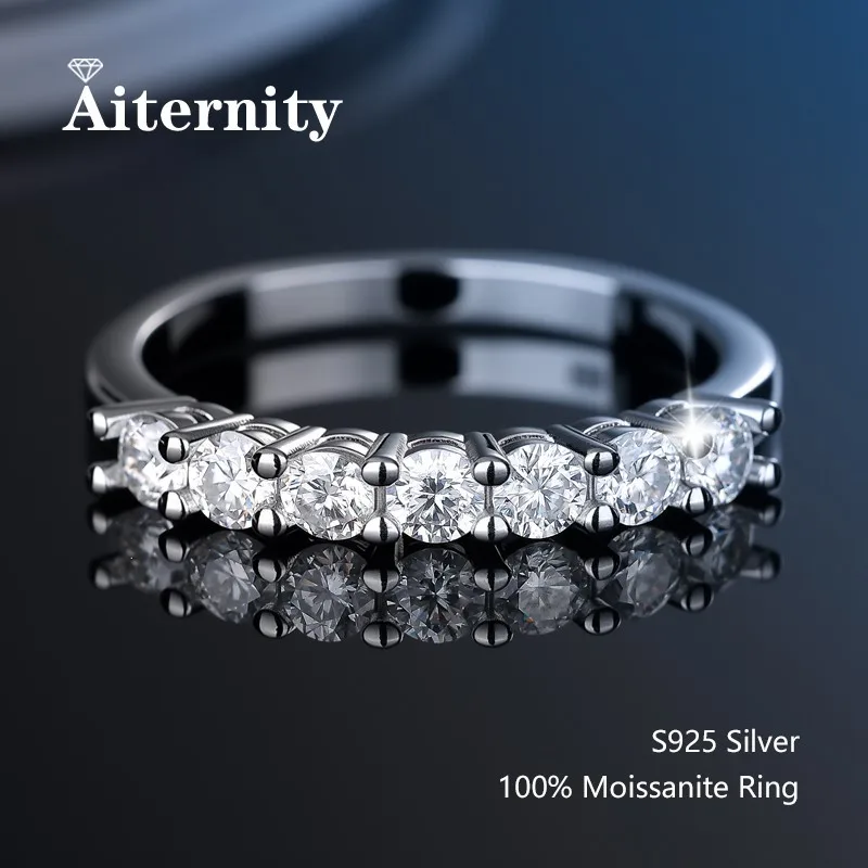 100% Real Moissanite Ring Pass Diamond Tester Pen With GRA Certificate For Women Men 925 Sterling Silver Female Single Tail Ring