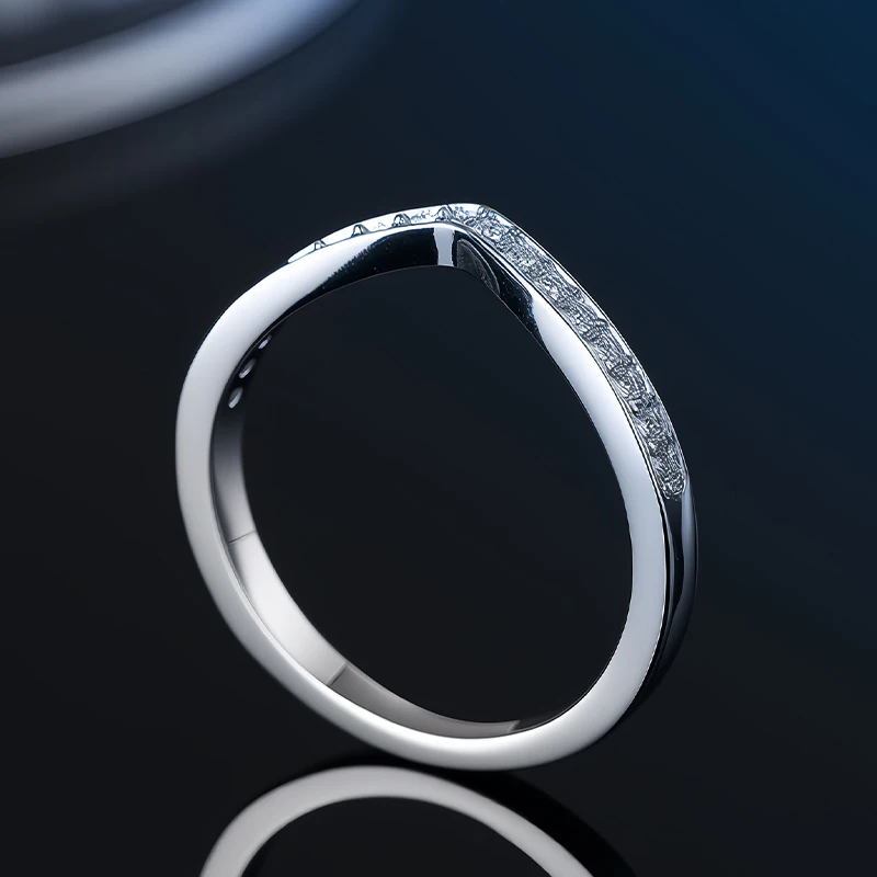 100% Real Moissanite Ring Pass Diamond Tester Pen With GRA Certificate For Women Men 925 Sterling Silver Female Single Tail Ring