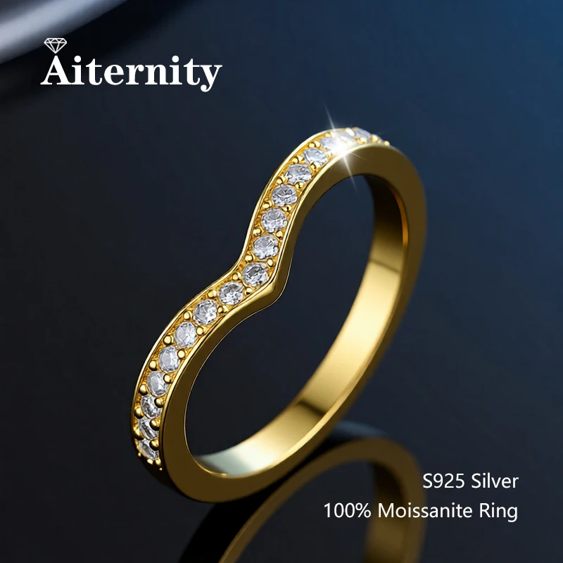 100% Real Moissanite Ring Pass Diamond Tester Pen With GRA Certificate For Women Men 925 Sterling Silver Female Single Tail Ring