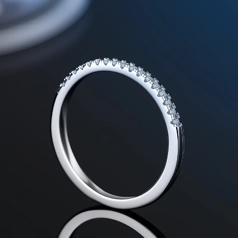 100% Real Moissanite Ring Pass Diamond Tester Pen With GRA Certificate For Women Men 925 Sterling Silver Female Single Tail Ring
