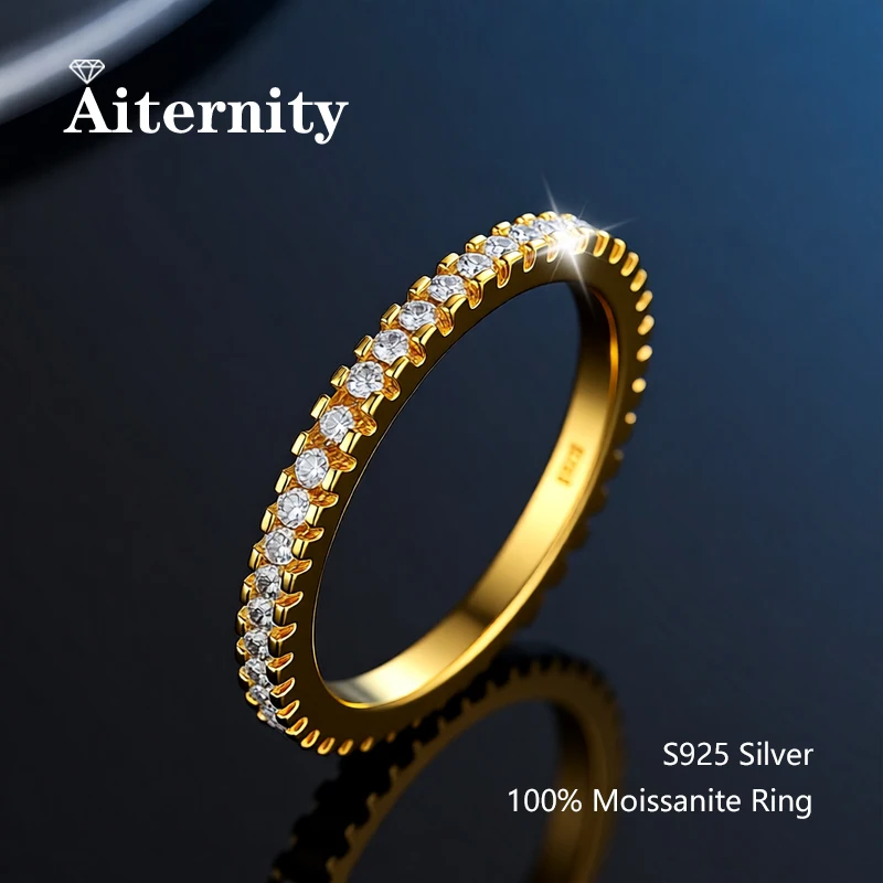 100% Real Moissanite Ring Pass Diamond Tester Pen With GRA Certificate For Women Men 925 Sterling Silver Female Single Tail Ring