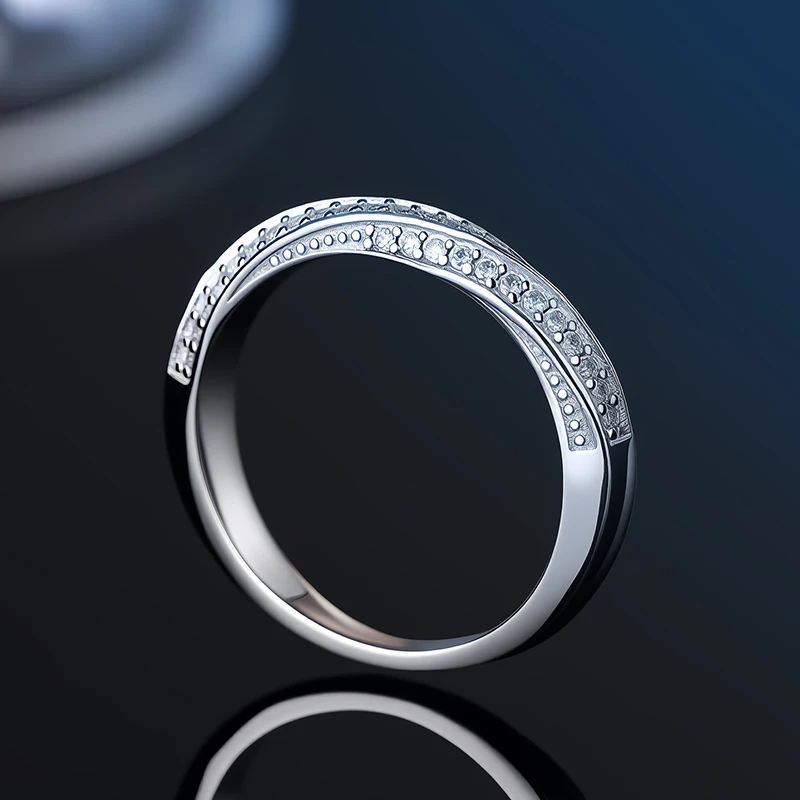 100% Real Moissanite Ring Pass Diamond Tester Pen With GRA Certificate For Women Men 925 Sterling Silver Female Single Tail Ring