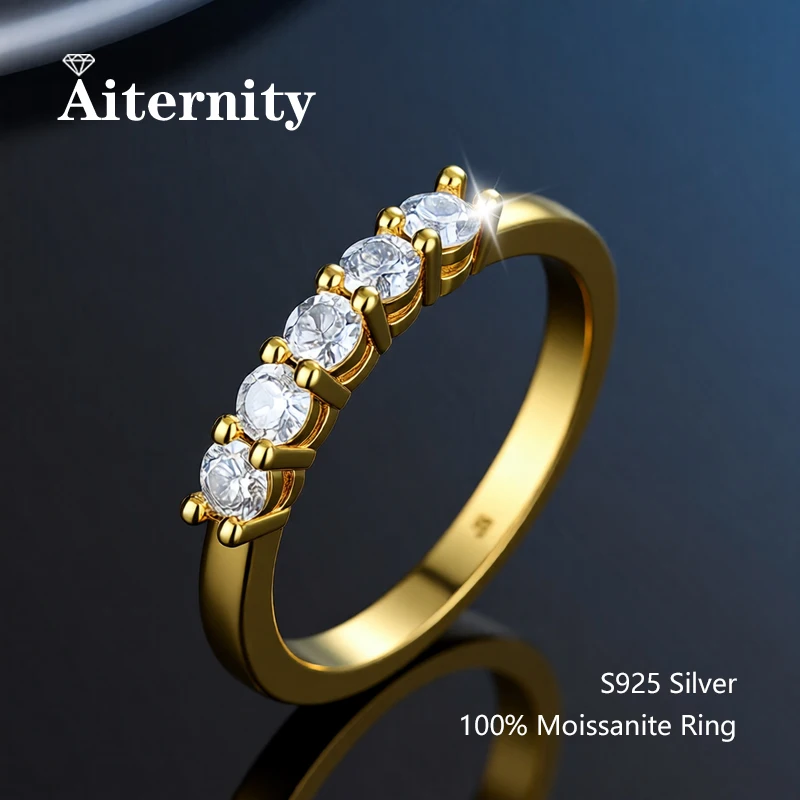 100% Real Moissanite Ring Pass Diamond Tester Pen With GRA Certificate For Women Men 925 Sterling Silver Female Single Tail Ring