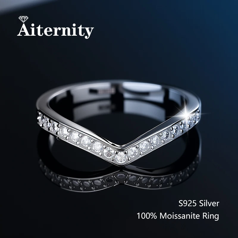 100% Real Moissanite Ring Pass Diamond Tester Pen With GRA Certificate For Women Men 925 Sterling Silver Female Single Tail Ring