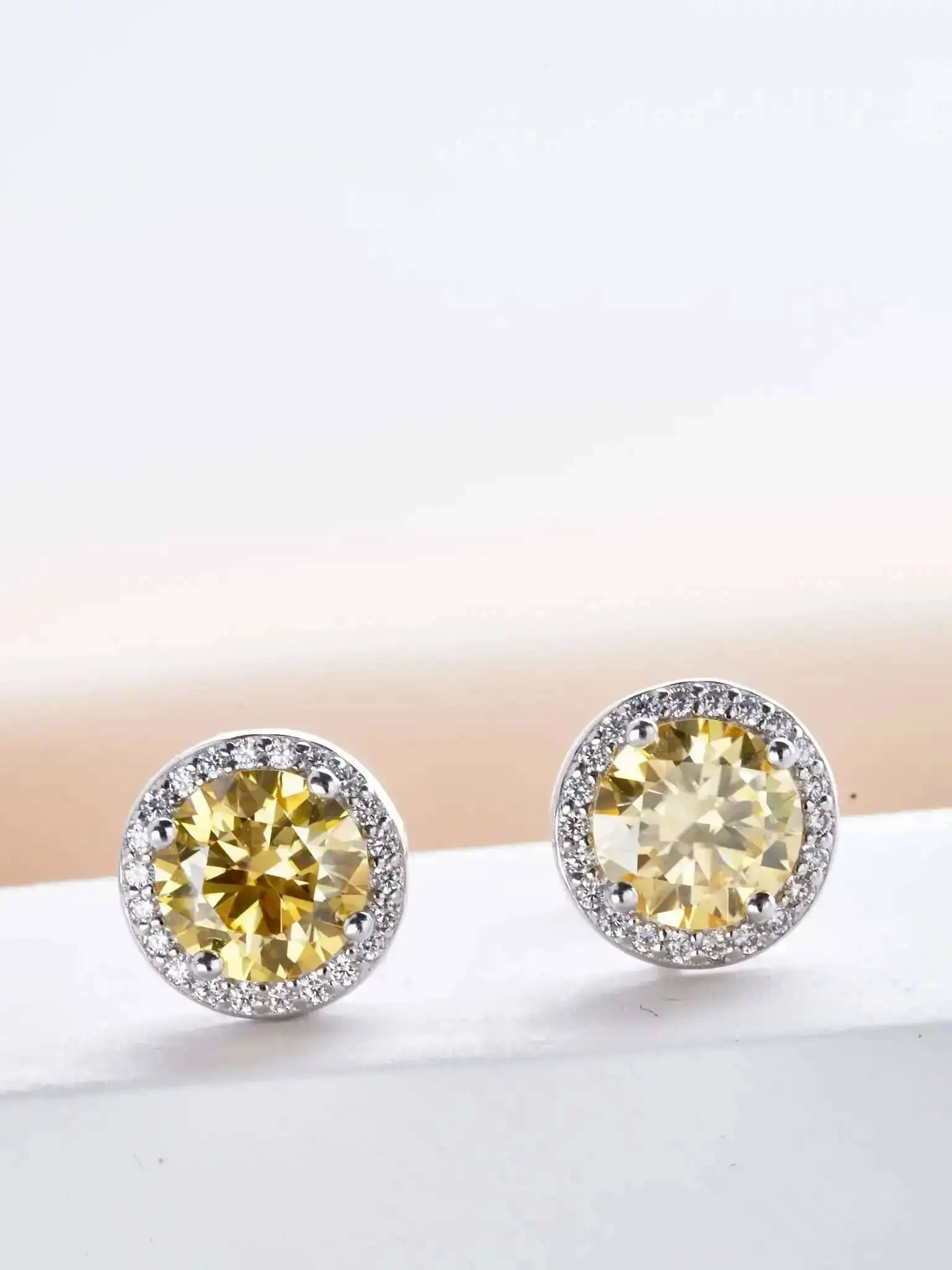 925 Sterling Silver D Color Moissanite Round Earrings Engagement Wedding Daily Work Party Travel Luxury Gift For Women Jewelry