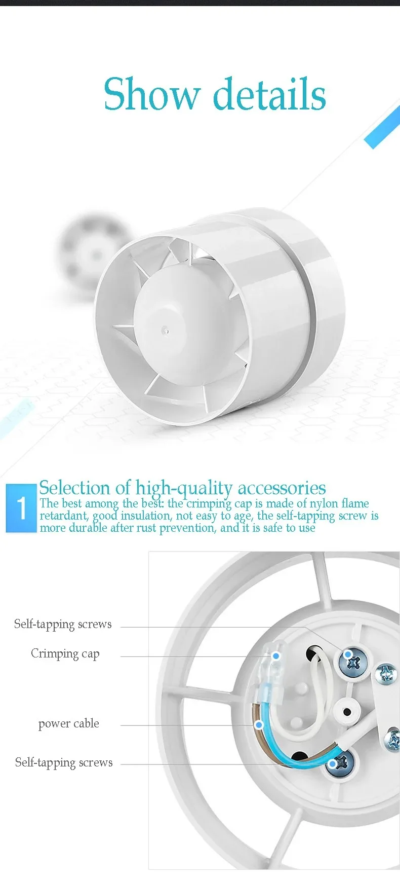4/5/6 inch 220V Silent Ventilation Air Vents Ventilator Extractor Exhausted Extractor Fan Ventilator Bathroom Kitchen Washroom