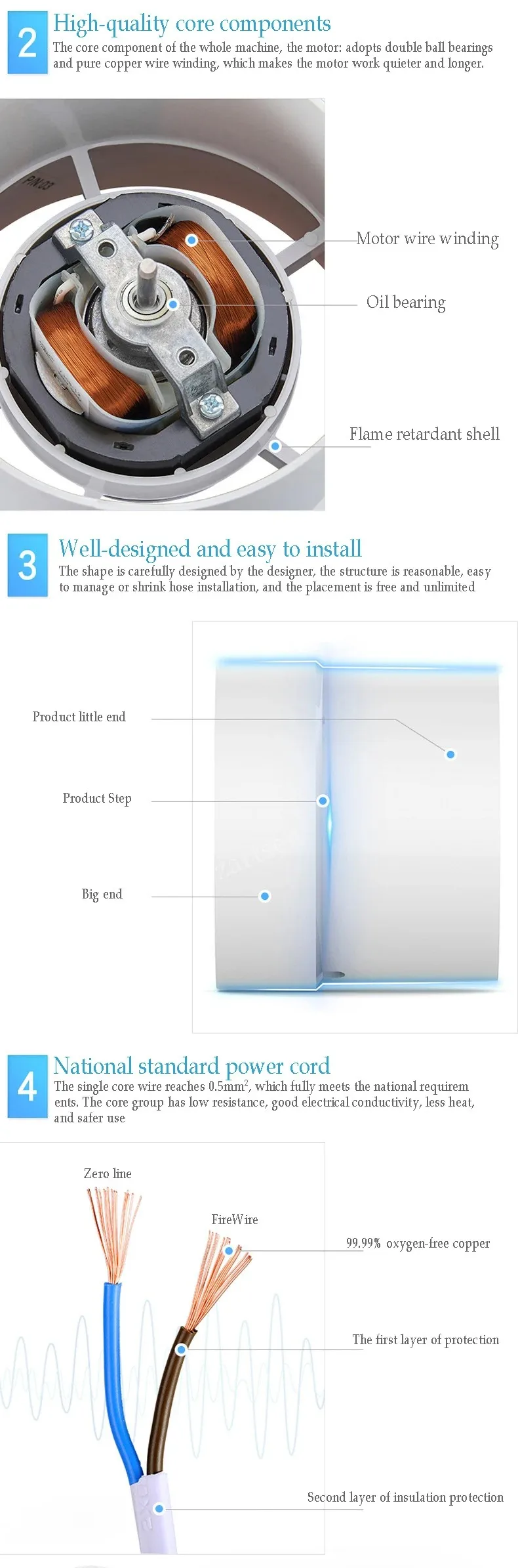 4/5/6 inch 220V Silent Ventilation Air Vents Ventilator Extractor Exhausted Extractor Fan Ventilator Bathroom Kitchen Washroom