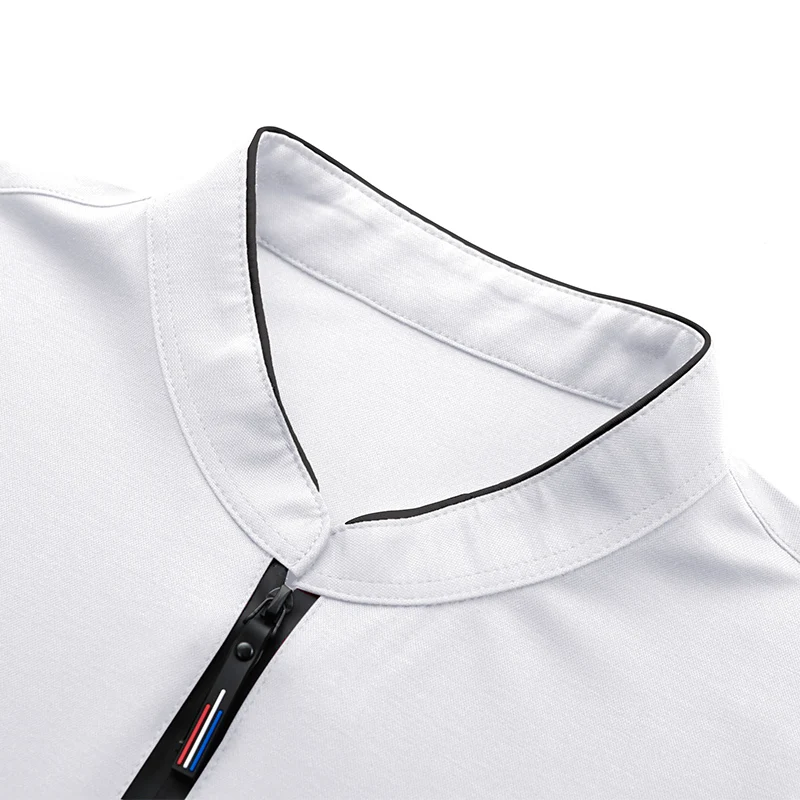 2025 Men's Casual Fashion Solid Color Long Sleeved Polo Shirt Stand Up Collar Versatile Comfortable Top