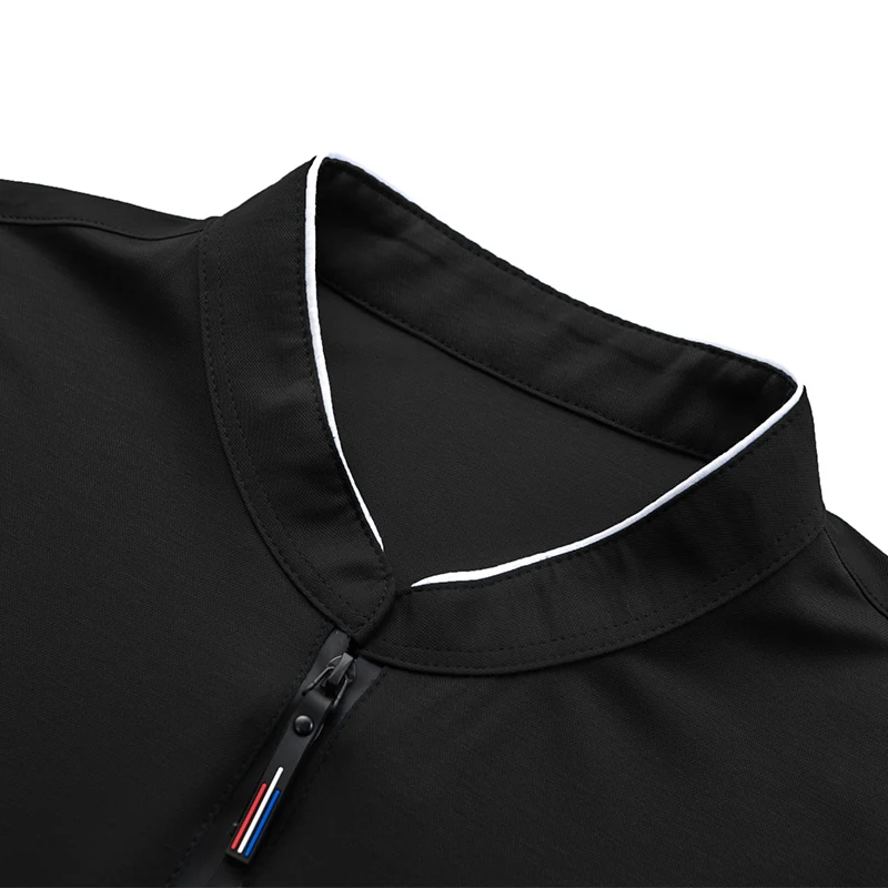 2025 Men's Casual Fashion Solid Color Long Sleeved Polo Shirt Stand Up Collar Versatile Comfortable Top
