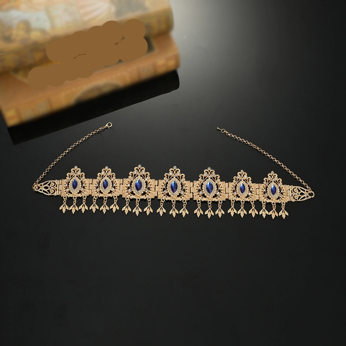 Moroccan Wedding Hair Chain Jewelry for Women's Headpiece Luxury Gold Color Crystal Bridal Hair Accessories Gift