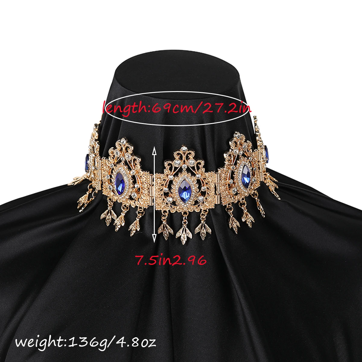 Moroccan Wedding Hair Chain Jewelry for Women's Headpiece Luxury Gold Color Crystal Bridal Hair Accessories Gift