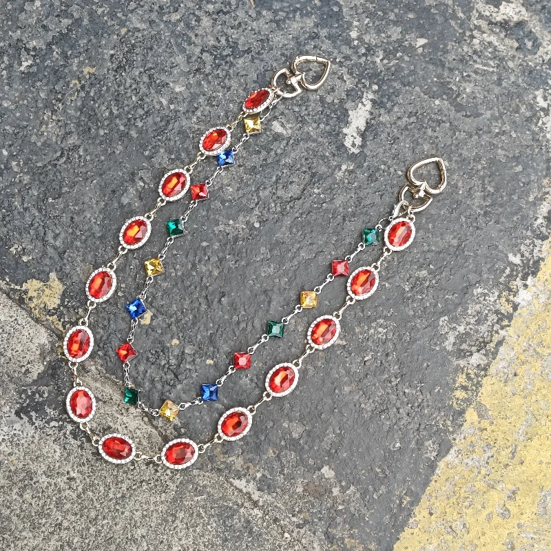 Retro Agate Colorful Pants Chain New Styles For Men And Women Light Luxury Goods Waist Accessory One's Waist Hip Hop Jewelry