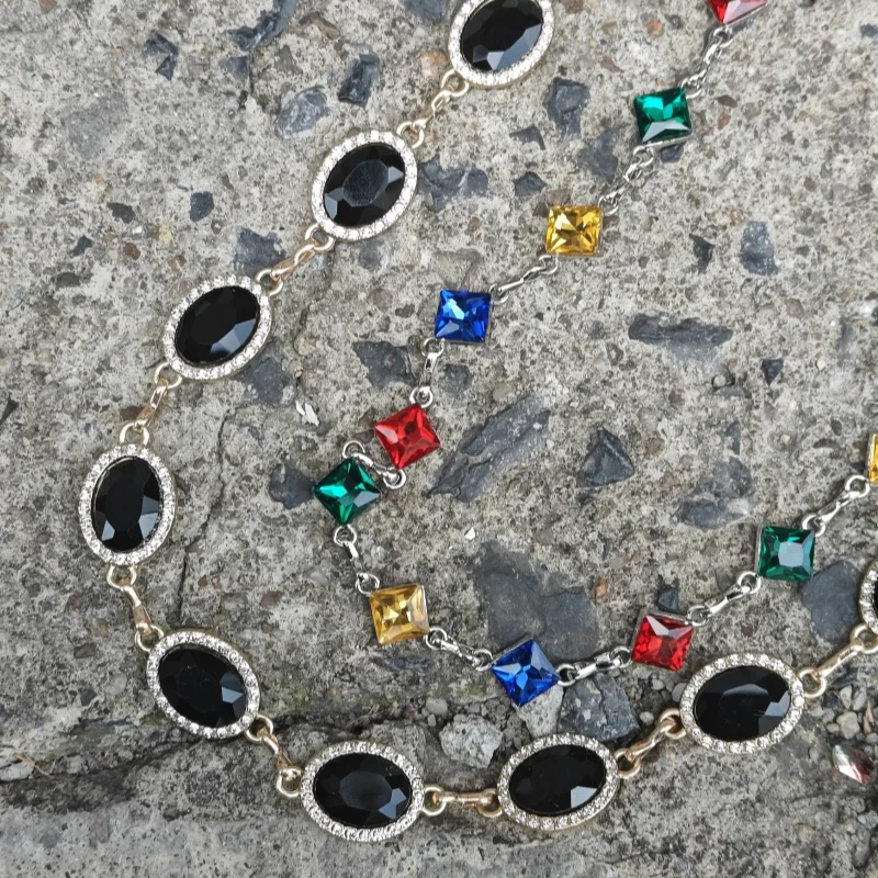 Retro Agate Colorful Pants Chain New Styles For Men And Women Light Luxury Goods Waist Accessory One's Waist Hip Hop Jewelry