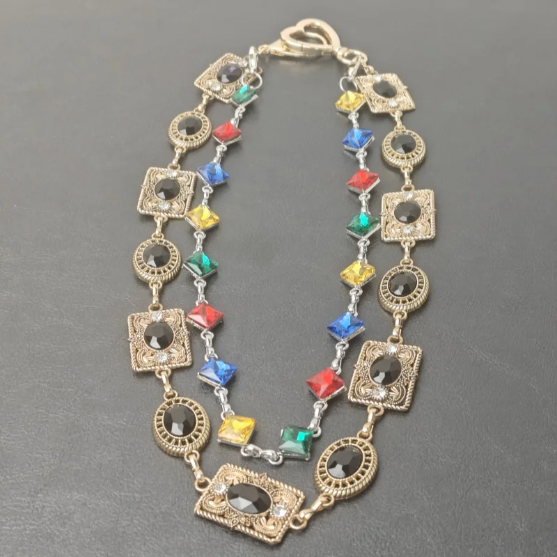 Retro Agate Colorful Pants Chain New Styles For Men And Women Light Luxury Goods Waist Accessory One's Waist Hip Hop Jewelry