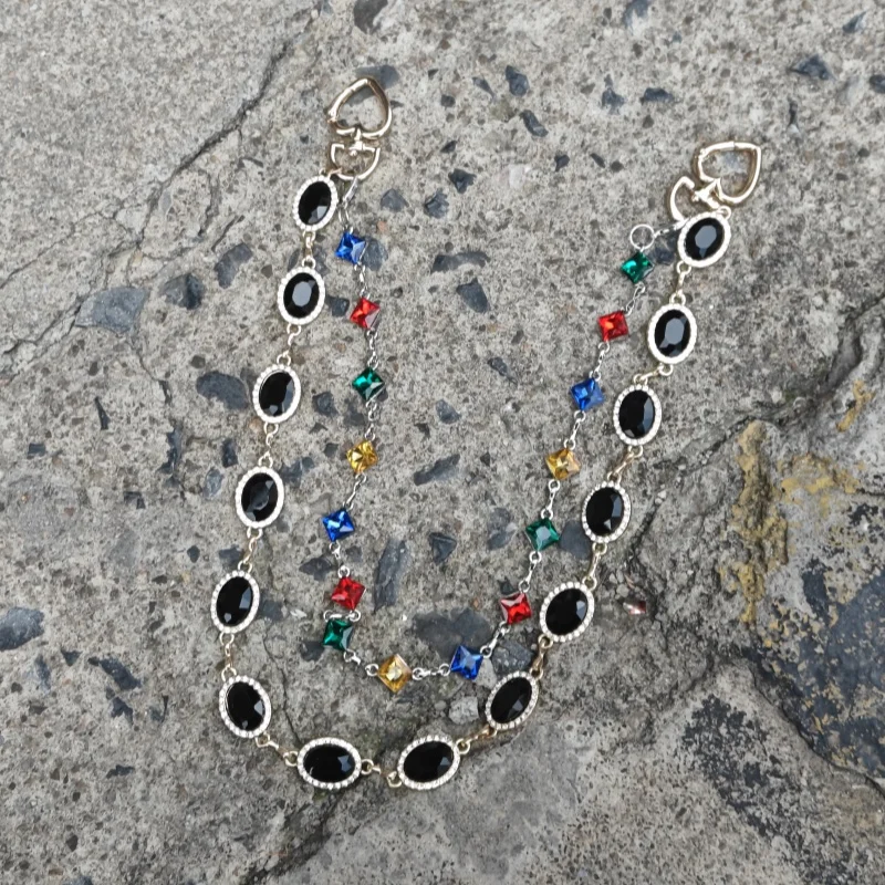 Retro Agate Colorful Pants Chain New Styles For Men And Women Light Luxury Goods Waist Accessory One's Waist Hip Hop Jewelry