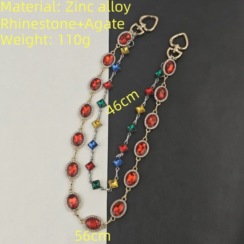 Retro Agate Colorful Pants Chain New Styles For Men And Women Light Luxury Goods Waist Accessory One's Waist Hip Hop Jewelry