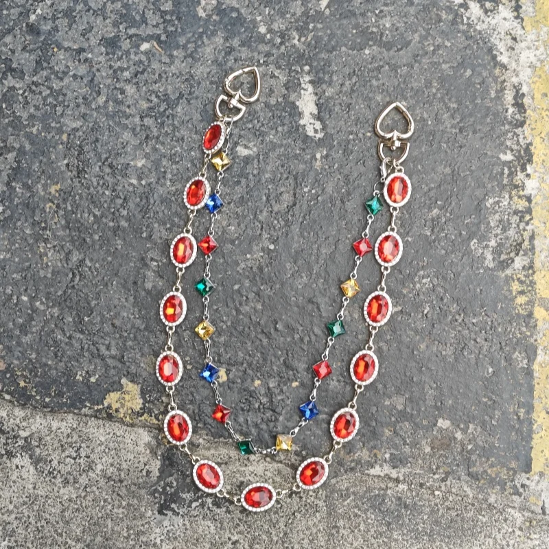 Retro Agate Colorful Pants Chain New Styles For Men And Women Light Luxury Goods Waist Accessory One's Waist Hip Hop Jewelry