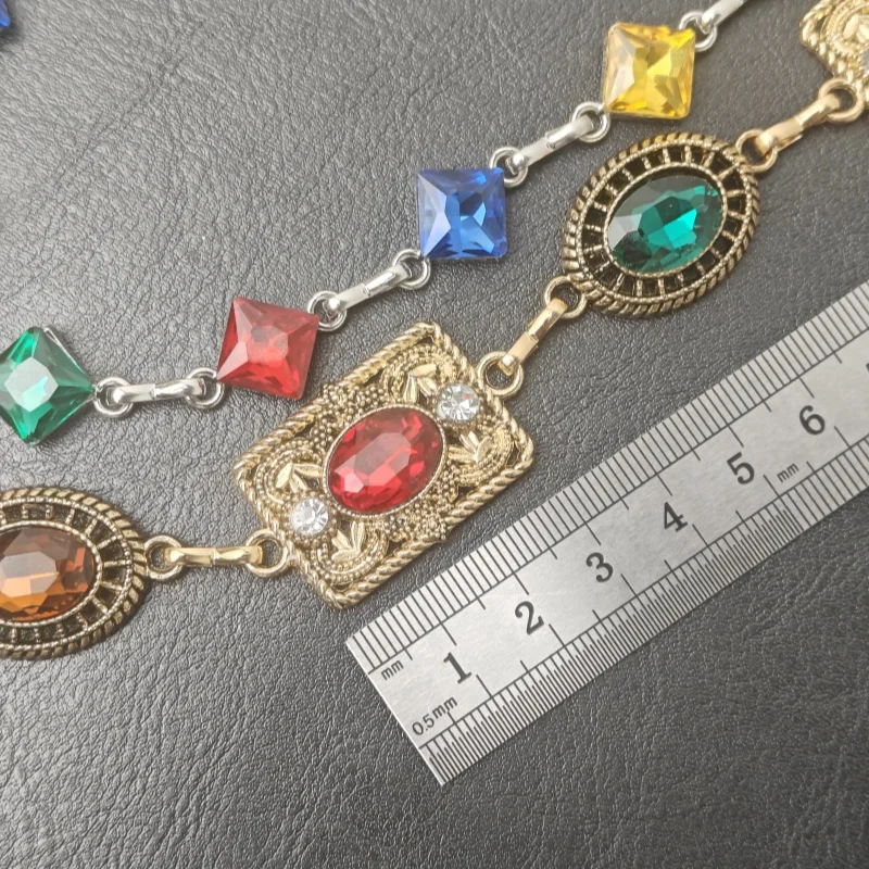 Retro Agate Colorful Pants Chain New Styles For Men And Women Light Luxury Goods Waist Accessory One's Waist Hip Hop Jewelry