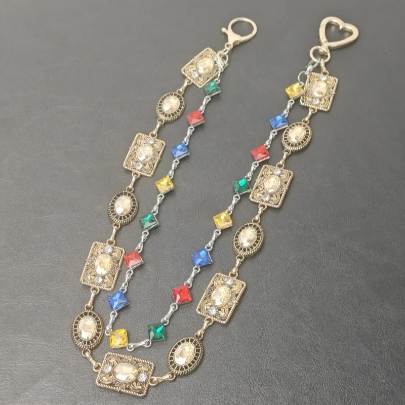 Retro Agate Colorful Pants Chain New Styles For Men And Women Light Luxury Goods Waist Accessory One's Waist Hip Hop Jewelry