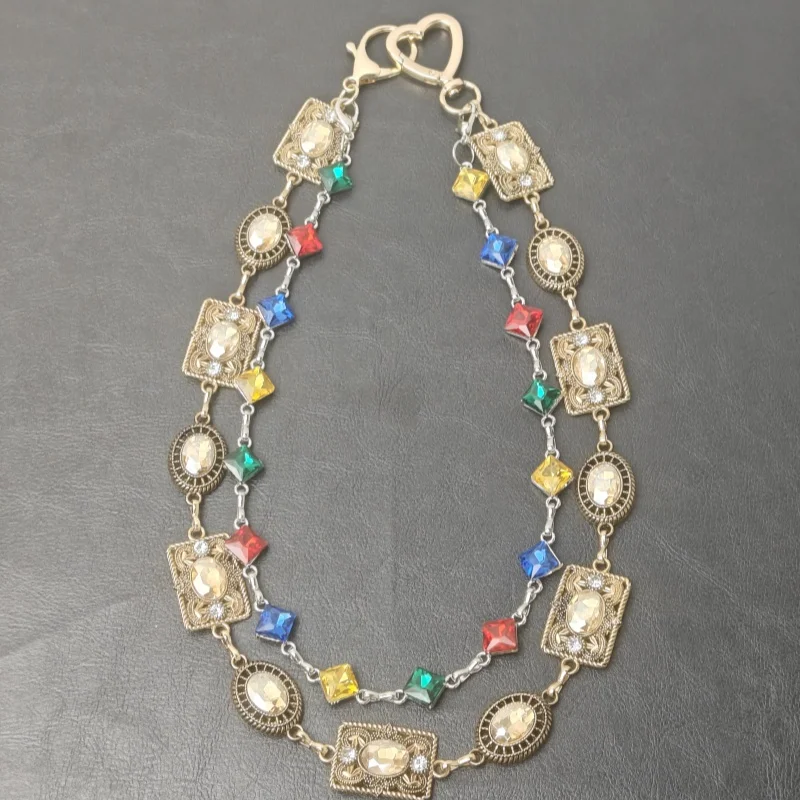 Retro Agate Colorful Pants Chain New Styles For Men And Women Light Luxury Goods Waist Accessory One's Waist Hip Hop Jewelry