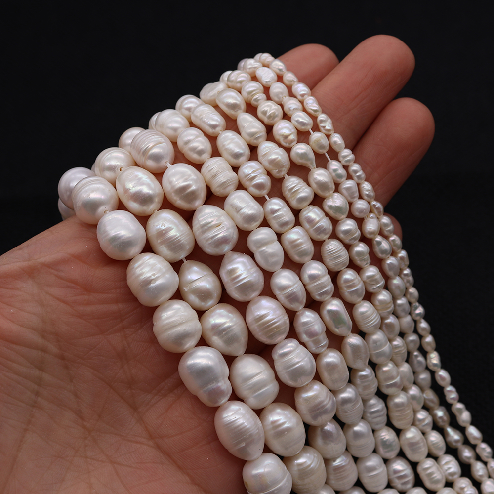 Natural Freshwater Pearl Beads Rice Isolation Loose Beaded for Jewelry Making DIY Personality Bracelet Necklace Accessories Gift