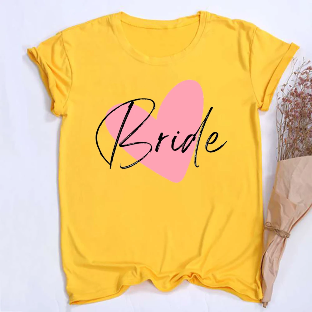 Heart Printed Team Bride Shirts Bride Bachelorette Party T-shirt Hen Party Bridal and Friends Family T-shirt Bridesmaid Outfit