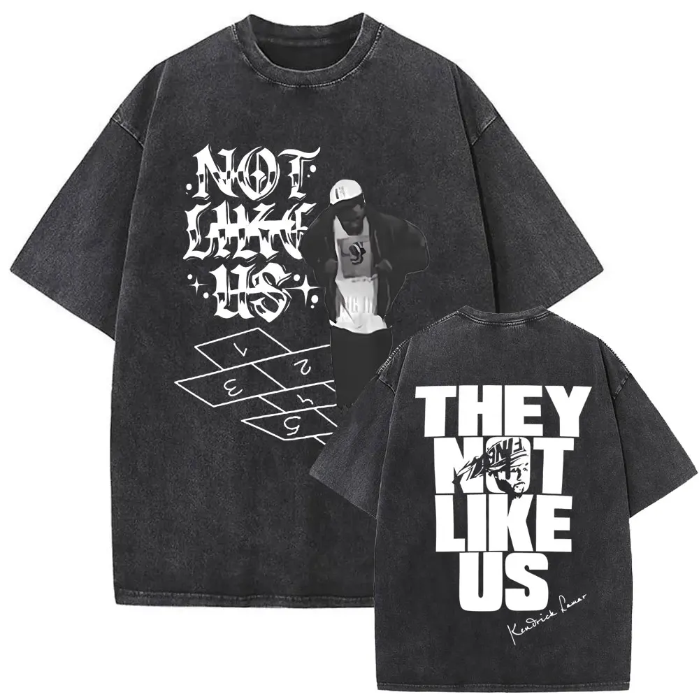 Limited Washed Vintage Rapper Kendrick Lamar DAMN Double Sided Print T-shirt Men Women Hip Hop Fashion Street Oversized T Shirts