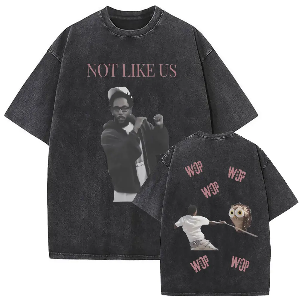 Limited Washed Vintage Rapper Kendrick Lamar DAMN Double Sided Print T-shirt Men Women Hip Hop Fashion Street Oversized T Shirts