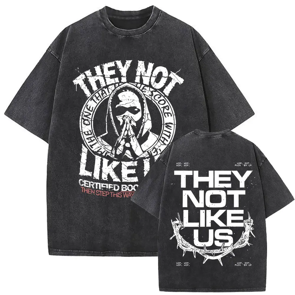 Limited Washed Vintage Rapper Kendrick Lamar DAMN Double Sided Print T-shirt Men Women Hip Hop Fashion Street Oversized T Shirts