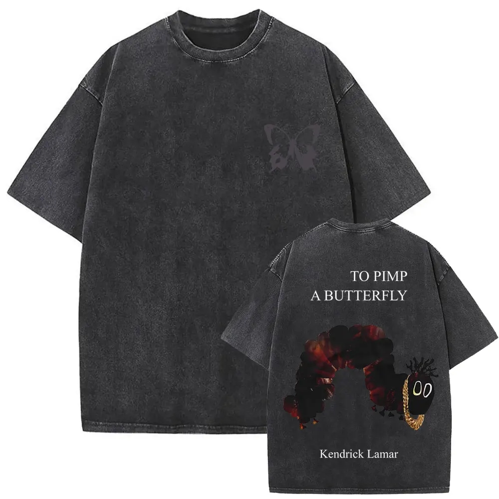 Limited Washed Vintage Rapper Kendrick Lamar DAMN Double Sided Print T-shirt Men Women Hip Hop Fashion Street Oversized T Shirts