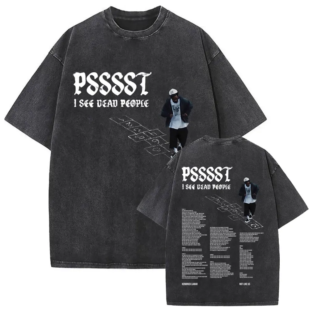 Limited Washed Vintage Rapper Kendrick Lamar DAMN Double Sided Print T-shirt Men Women Hip Hop Fashion Street Oversized T Shirts