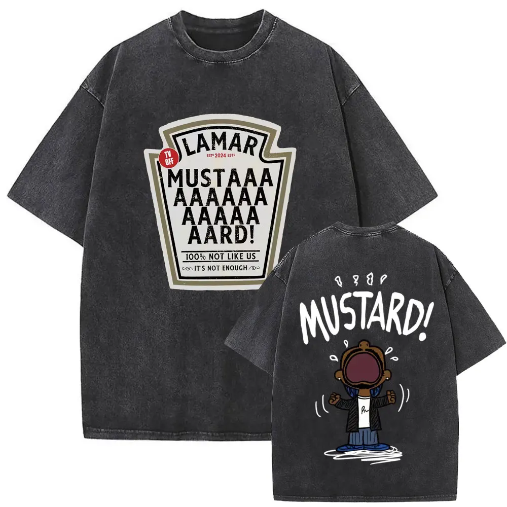 Limited Washed Vintage Rapper Kendrick Lamar DAMN Double Sided Print T-shirt Men Women Hip Hop Fashion Street Oversized T Shirts