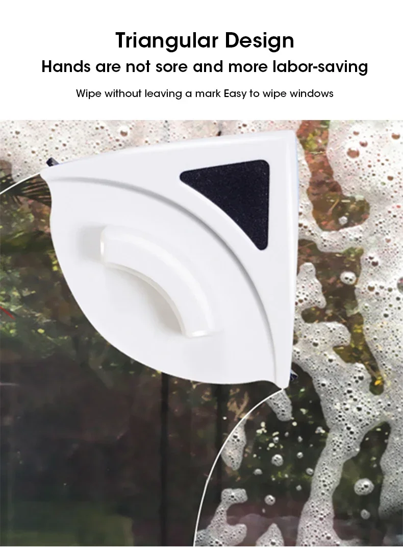 2025 3-8mm Magnetic Glass Window Cleaning Tool Automatic Water Discharge Double-layer Wiper Household Special Window Cleaner