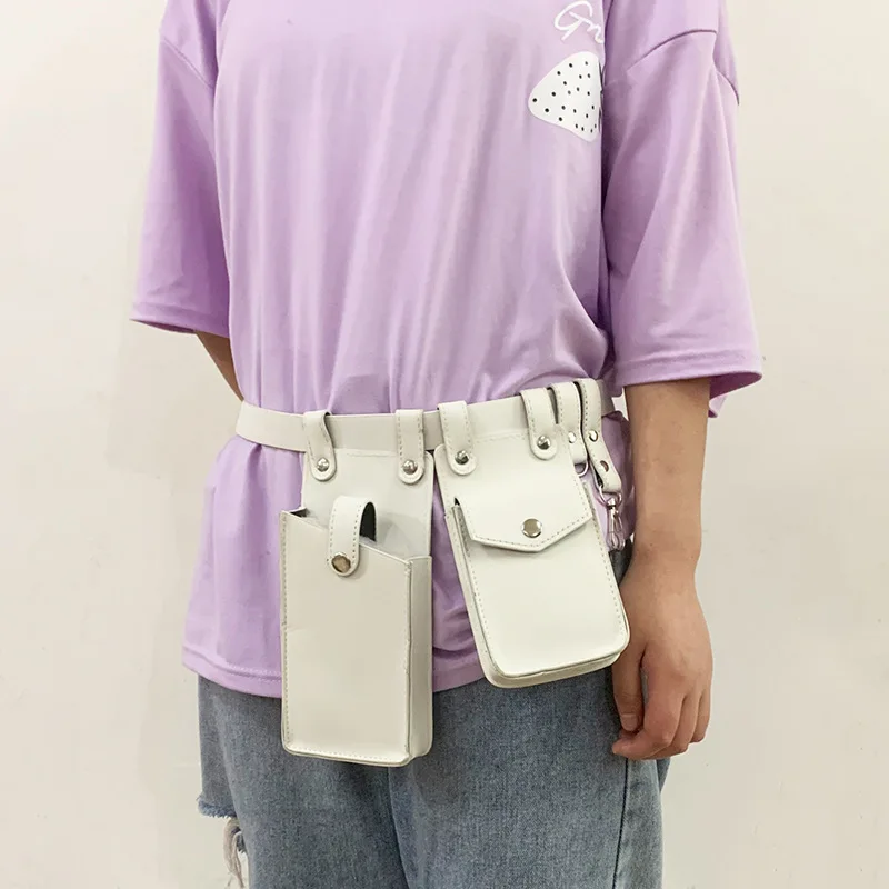 Two Piece Locomotive Package New Phone Bags Female Crossbody Fashionable PU Belt Waist Bag Trendy Crossbody Bag