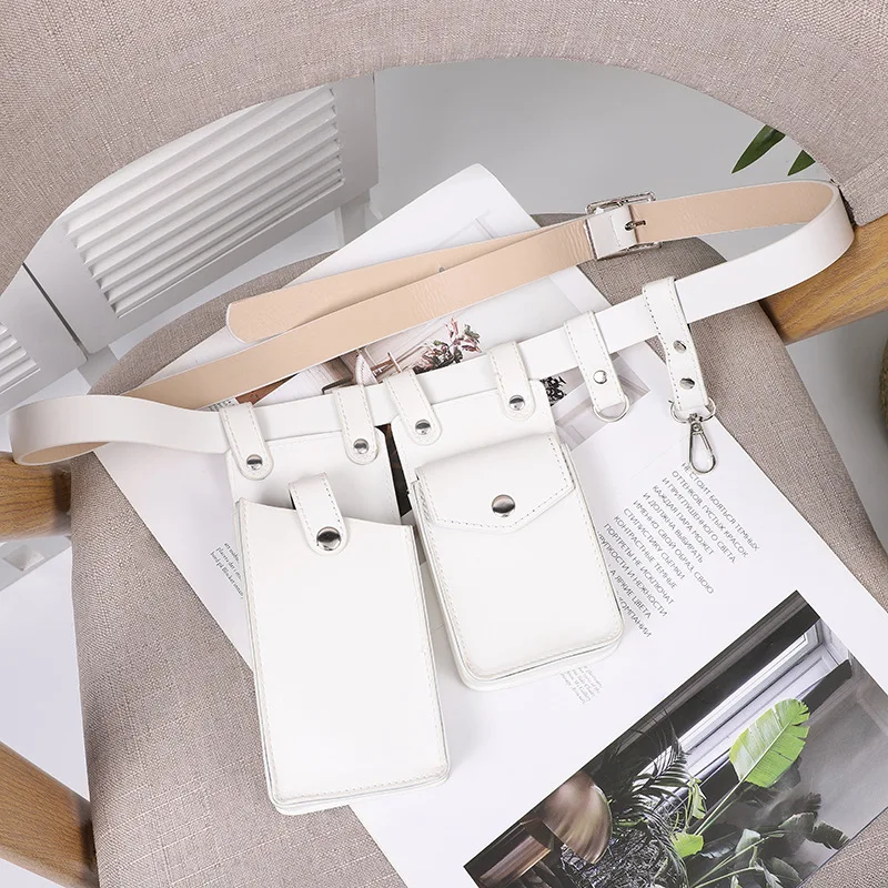 Two Piece Locomotive Package New Phone Bags Female Crossbody Fashionable PU Belt Waist Bag Trendy Crossbody Bag