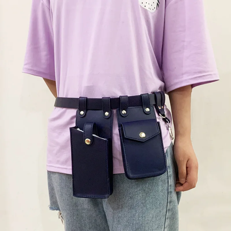 Two Piece Locomotive Package New Phone Bags Female Crossbody Fashionable PU Belt Waist Bag Trendy Crossbody Bag
