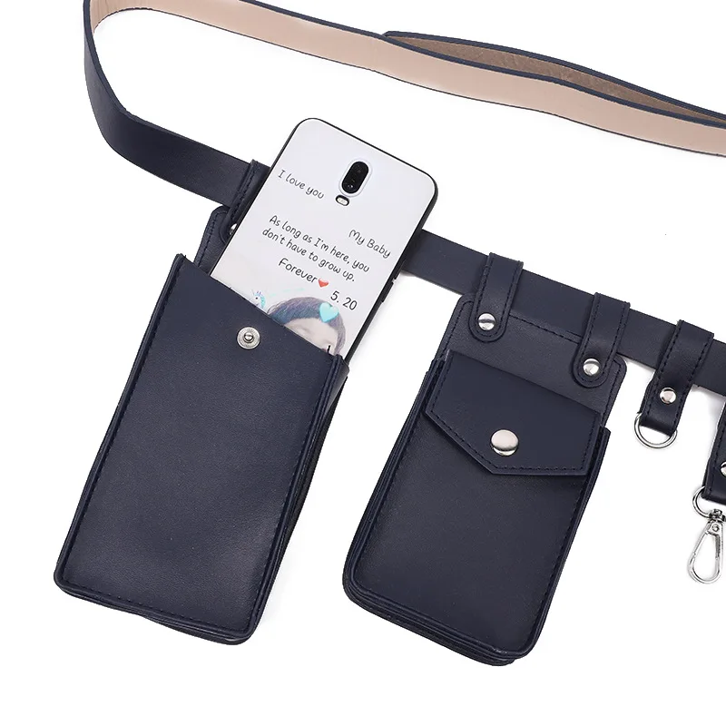 Two Piece Locomotive Package New Phone Bags Female Crossbody Fashionable PU Belt Waist Bag Trendy Crossbody Bag