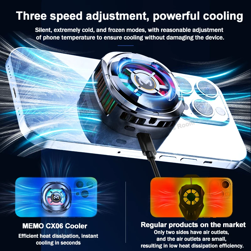 MEMO CX06 CX07 CX08 Frozen Mobile Phone PUBG Game Cooler Semiconductor Cooling Radiator Magnetic Back-clip 2 in 1 Cool Heat Sink