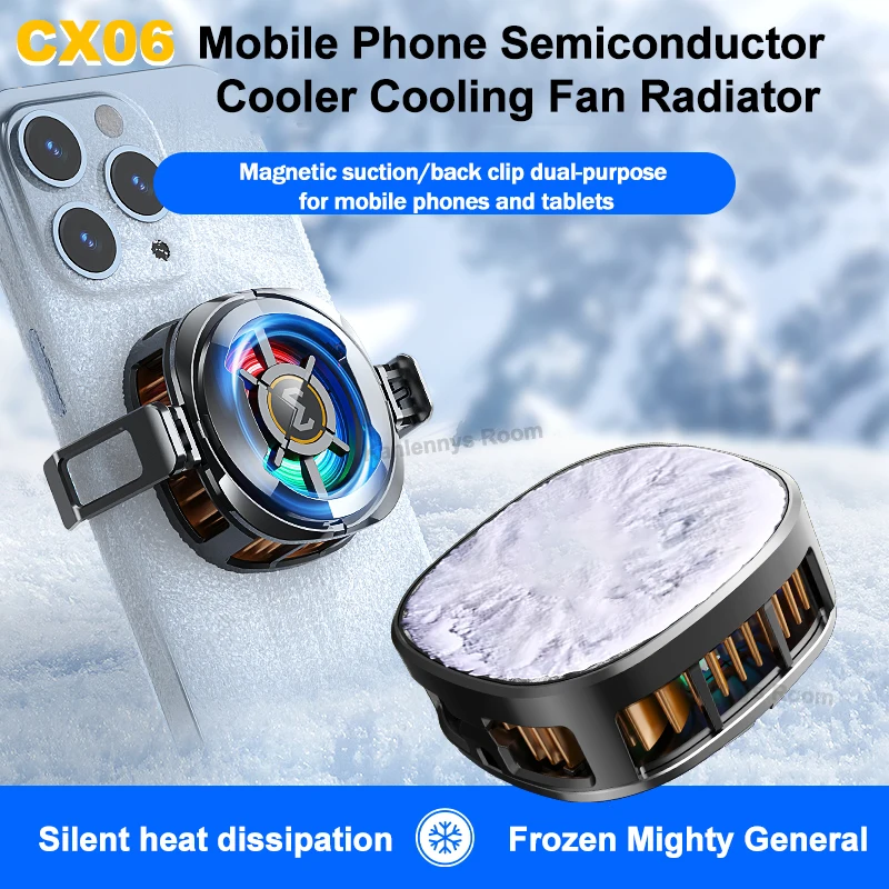 MEMO CX06 CX07 CX08 Frozen Mobile Phone PUBG Game Cooler Semiconductor Cooling Radiator Magnetic Back-clip 2 in 1 Cool Heat Sink