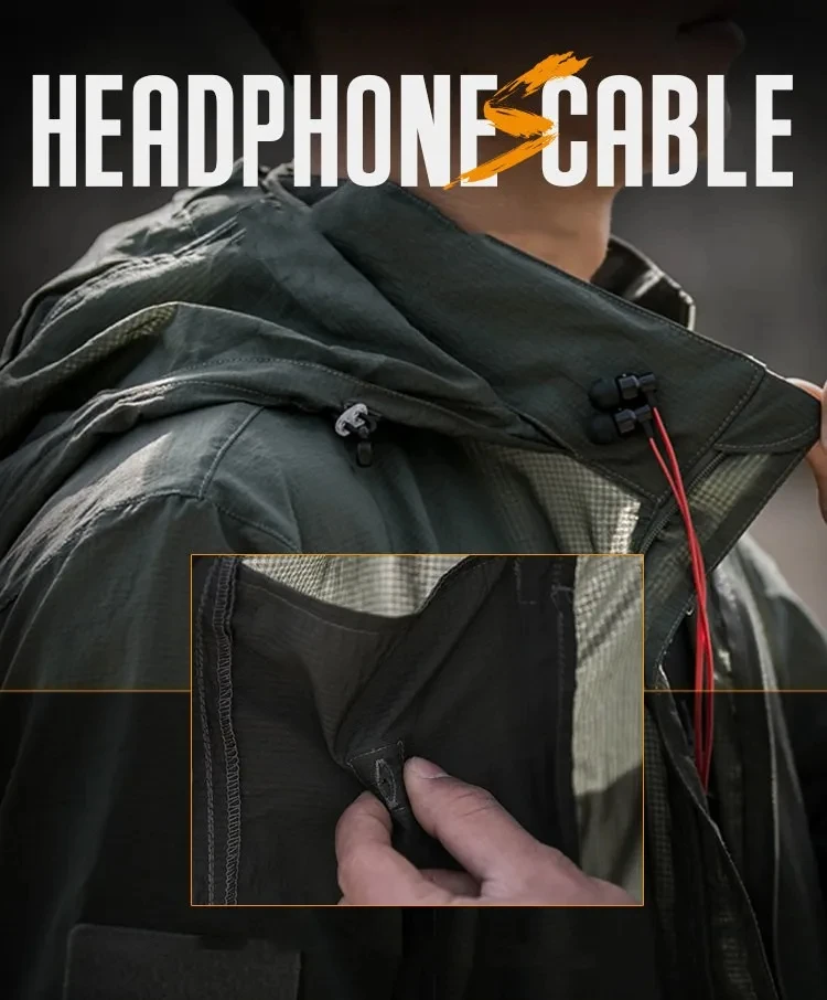 Lightweight Waterproof Tacticals Jacket Men's Summer Breathable Thin Hoody Raincoat Hunting Portable Windbreaker Skin Jackets