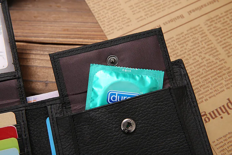 JINBAOLAI Retro Short Men Wallets Genuine Leather Credit Card Holder Waterproof Men Classic Coin Pocket Black Male Wallet