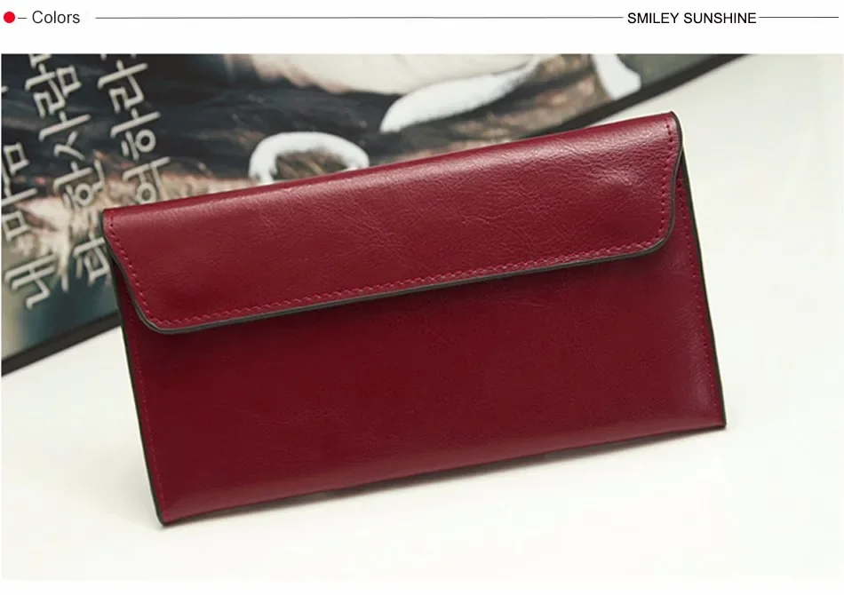 Slim Purse Genuine Leather Women Wallet  Luxury Female Long Clutch Coin Phone Wallets and Purses Ladies Card Holder Vallet