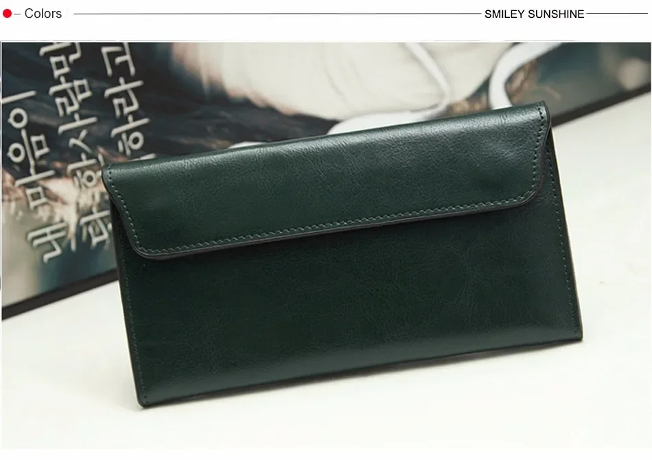 Slim Purse Genuine Leather Women Wallet  Luxury Female Long Clutch Coin Phone Wallets and Purses Ladies Card Holder Vallet