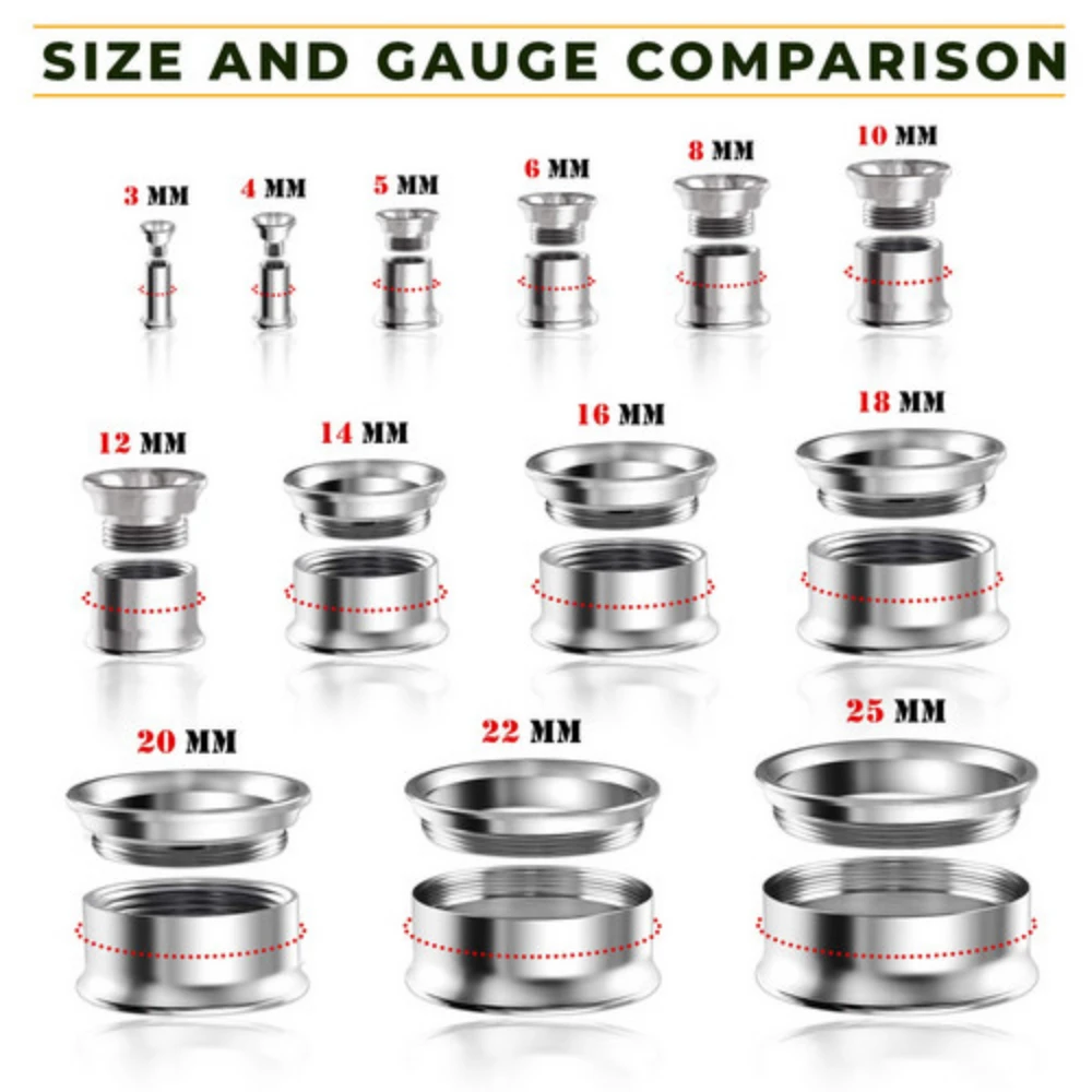 2PCS Multi Color Steel Screw Fit Tunnel Ear Plug Stretcher Gauge 3-25mm Ear Lobe Tunnel Expander
