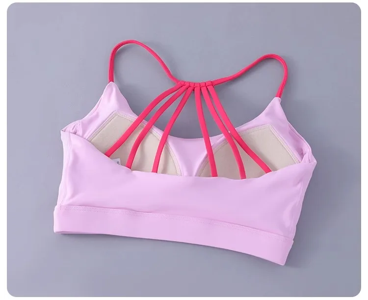Women Sexy Yoga Bra Cross Back Thin Sports Strappy Underwear Casual Gym Fitness Bra