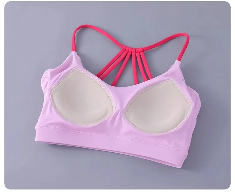 Women Sexy Yoga Bra Cross Back Thin Sports Strappy Underwear Casual Gym Fitness Bra