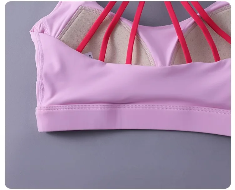 Women Sexy Yoga Bra Cross Back Thin Sports Strappy Underwear Casual Gym Fitness Bra