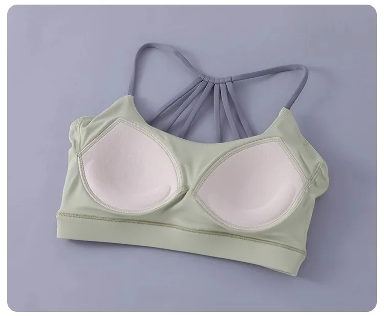 Women Sexy Yoga Bra Cross Back Thin Sports Strappy Underwear Casual Gym Fitness Bra