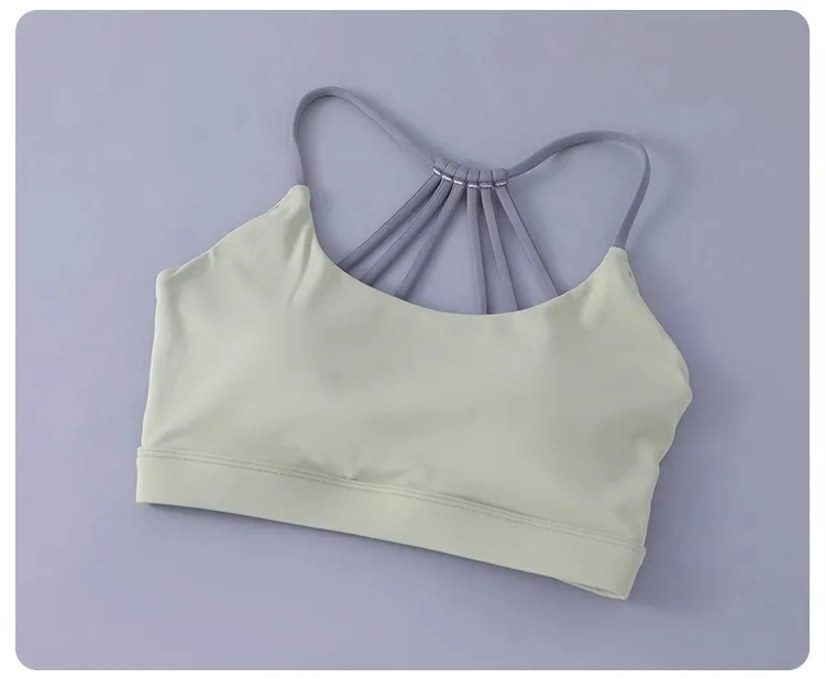 Women Sexy Yoga Bra Cross Back Thin Sports Strappy Underwear Casual Gym Fitness Bra